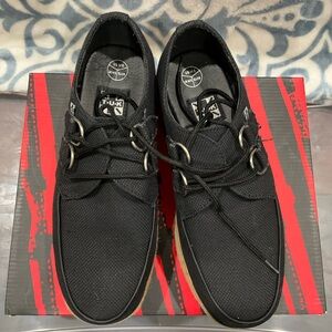 T.U.K Black Canvas Jute Rope Wrapped Creepers